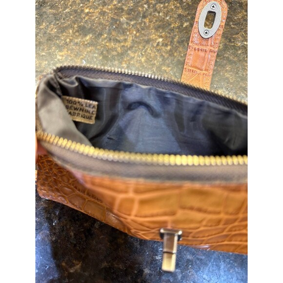 Patricia Nash Annesley Croc Embossed Leather Clutch Wristlet Wallet Cognac NWT - Picture 10 of 10